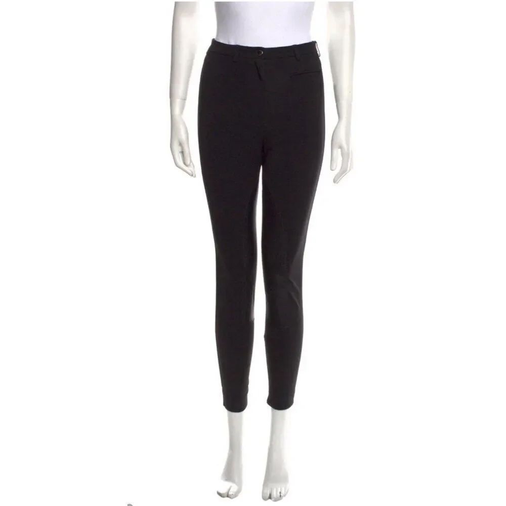 Burberry Authentic Solid Black Lamb Leather High Rise Skinny Dress Pants 2 Xs